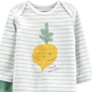 Carter’s Newborn Baby Veggie Tiny and Adorable Long Sleeve Cotton Infant T Shirt